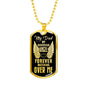 Guardian Angel Is Dad Memorial Necklace Stainless Steel or 18k Gold Dog Tag 24" - Express Your Love Gifts