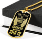 Guardian Angel Is Dad Memorial Necklace Stainless Steel or 18k Gold Dog Tag 24" - Express Your Love Gifts