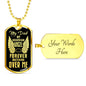 Guardian Angel Is Dad Memorial Necklace Stainless Steel or 18k Gold Dog Tag 24" - Express Your Love Gifts