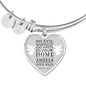 Guardian Angel Protects Always Christian Verse Gift Heart Stainless Steel or 18k Gold Circle Bangle Bracelet - Express Your Love Gifts