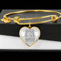 Guardian Angel Protects Always Christian Verse Gift Heart Stainless Steel or 18k Gold Circle Bangle Bracelet - Express Your Love Gifts