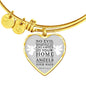 Guardian Angel Protects Always Christian Verse Gift Heart Stainless Steel or 18k Gold Circle Bangle Bracelet - Express Your Love Gifts