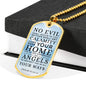 Guardian Angel Protects Always Necklace Stainless Steel or 18k Gold Dog Tag 24" Chain-Express Your Love Gifts
