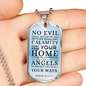 Guardian Angel Protects Always Necklace Stainless Steel or 18k Gold Dog Tag 24" Chain-Express Your Love Gifts