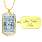 Guardian Angel Protects Always Necklace Stainless Steel or 18k Gold Dog Tag 24" Chain-Express Your Love Gifts
