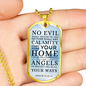 Guardian Angel Protects Always Necklace Stainless Steel or 18k Gold Dog Tag 24" Chain-Express Your Love Gifts