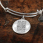 Guardian Angel Protects Always Psalm Stainless Steel or 18k Gold Circle Bangle Bracelet - Express Your Love Gifts