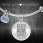 Guardian Angel Protects Always Psalm Stainless Steel or 18k Gold Circle Bangle Bracelet - Express Your Love Gifts