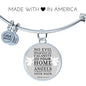 Guardian Angel Protects Always Psalm Stainless Steel or 18k Gold Circle Bangle Bracelet - Express Your Love Gifts