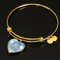 Guardian Angel Protects Always Psalm Stainless Steel or 18k Gold Heart Bracelet Bangle - Express Your Love Gifts