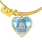 Guardian Angel Protects Always Psalm Stainless Steel or 18k Gold Heart Bracelet Bangle - Express Your Love Gifts