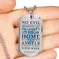 Guardian Angel Protects Always Stainless Steel or 18k Gold Dog Tag 24" Chain-Express Your Love Gifts