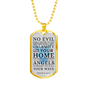 Guardian Angel Protects Always Stainless Steel or 18k Gold Dog Tag 24" Chain-Express Your Love Gifts