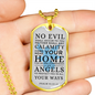 Guardian Angel Protects Always Stainless Steel or 18k Gold Dog Tag 24" Chain-Express Your Love Gifts
