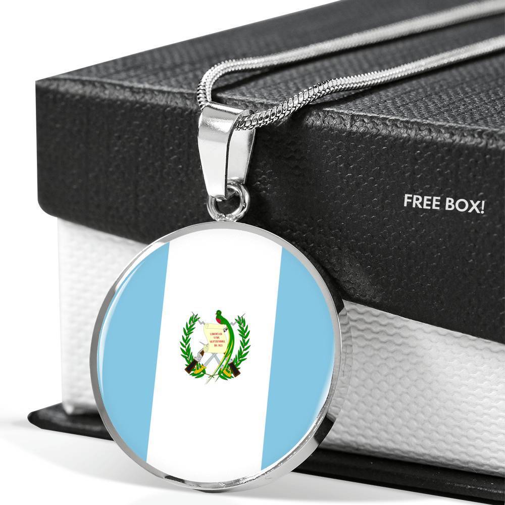 Guatemala Flag Necklace Guatemala Flag Stainless Steel or 18k Gold 18-22" - Express Your Love Gifts