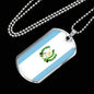 Guatemala Flag Necklace Guatemala Flag Stainless Steel or 18k Gold Dog Tag 24" - Express Your Love Gifts