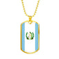 Guatemala Flag Necklace Guatemala Flag Stainless Steel or 18k Gold Dog Tag 24" - Express Your Love Gifts