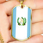 Guatemala Flag Necklace Guatemala Flag Stainless Steel or 18k Gold Dog Tag 24" - Express Your Love Gifts