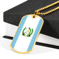 Guatemala Flag Necklace Guatemala Flag Stainless Steel or 18k Gold Dog Tag 24" - Express Your Love Gifts