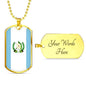 Guatemala Flag Necklace Guatemala Flag Stainless Steel or 18k Gold Dog Tag 24" - Express Your Love Gifts