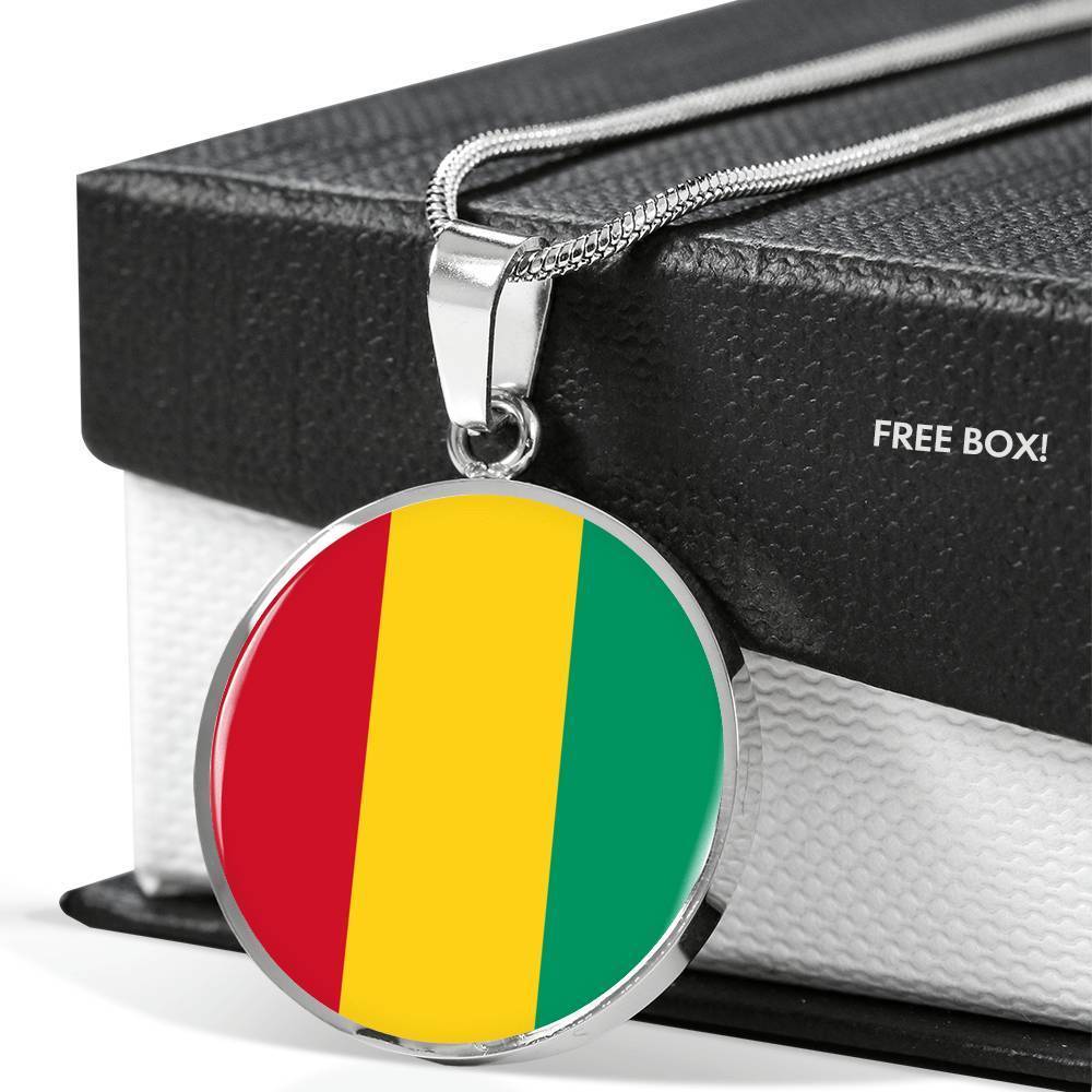 Guinea Flag Necklace Guinea Flag Stainless Steel or 18k Gold 18-22" - Express Your Love Gifts