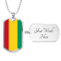 Guinea Flag Necklace Guinea Flag Stainless Steel or 18k Gold Dog Tag 24" - Express Your Love Gifts