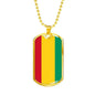 Guinea Flag Necklace Guinea Flag Stainless Steel or 18k Gold Dog Tag 24" - Express Your Love Gifts