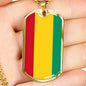 Guinea Flag Necklace Guinea Flag Stainless Steel or 18k Gold Dog Tag 24" - Express Your Love Gifts
