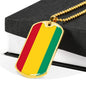 Guinea Flag Necklace Guinea Flag Stainless Steel or 18k Gold Dog Tag 24" - Express Your Love Gifts