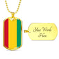 Guinea Flag Necklace Guinea Flag Stainless Steel or 18k Gold Dog Tag 24" - Express Your Love Gifts