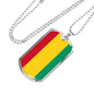 Guinea Flag Necklace Guinea Flag Stainless Steel or 18k Gold Dog Tag 24" - Express Your Love Gifts