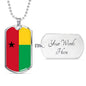 Guineabissau Flag Necklace Guineabissau Flag Stainless Steel or 18k Gold Dog Tag 24" - Express Your Love Gifts