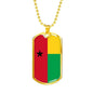 Guineabissau Flag Necklace Guineabissau Flag Stainless Steel or 18k Gold Dog Tag 24" - Express Your Love Gifts