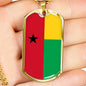 Guineabissau Flag Necklace Guineabissau Flag Stainless Steel or 18k Gold Dog Tag 24" - Express Your Love Gifts