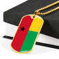 Guineabissau Flag Necklace Guineabissau Flag Stainless Steel or 18k Gold Dog Tag 24" - Express Your Love Gifts