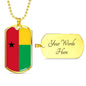 Guineabissau Flag Necklace Guineabissau Flag Stainless Steel or 18k Gold Dog Tag 24" - Express Your Love Gifts