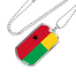 Guineabissau Flag Necklace Guineabissau Flag Stainless Steel or 18k Gold Dog Tag 24" - Express Your Love Gifts