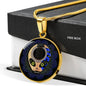 Guitar Alien Circle Necklace Stainless Steel or 18k Gold 18-22" - Express Your Love Gifts