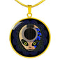 Guitar Alien Circle Necklace Stainless Steel or 18k Gold 18-22" - Express Your Love Gifts