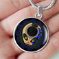 Guitar Alien Circle Necklace Stainless Steel or 18k Gold 18-22" - Express Your Love Gifts
