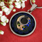 Guitar Alien Circle Necklace Stainless Steel or 18k Gold 18-22" - Express Your Love Gifts