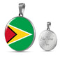 Guyana Flag Necklace Guyana Flag Stainless Steel or 18k Gold 18-22" - Express Your Love Gifts