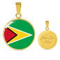 Guyana Flag Necklace Guyana Flag Stainless Steel or 18k Gold 18-22" - Express Your Love Gifts