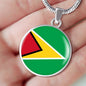Guyana Flag Necklace Guyana Flag Stainless Steel or 18k Gold 18-22" - Express Your Love Gifts
