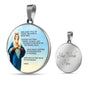 Hail Mary Catholic Prayer Circle Necklace Stainless Steel or 18k Gold 18-22" - Express Your Love Gifts