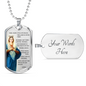 Hail Mary Catholic Prayer Necklace Stainless Steel or 18k Gold Dog Tag 24" Chain-Express Your Love Gifts