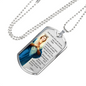 Hail Mary Catholic Prayer Necklace Stainless Steel or 18k Gold Dog Tag 24" Chain-Express Your Love Gifts