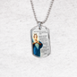 Hail Mary Catholic Prayer Necklace Stainless Steel or 18k Gold Dog Tag 24" Chain-Express Your Love Gifts