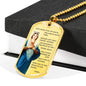Hail Mary Catholic Prayer Necklace Stainless Steel or 18k Gold Dog Tag 24" Chain-Express Your Love Gifts