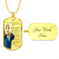 Hail Mary Catholic Prayer Necklace Stainless Steel or 18k Gold Dog Tag 24" Chain-Express Your Love Gifts